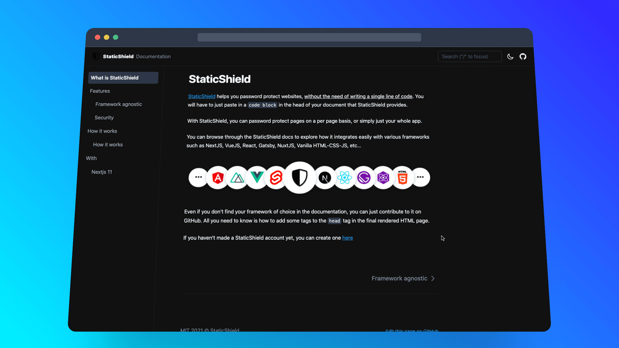 Documentation - Dark mode