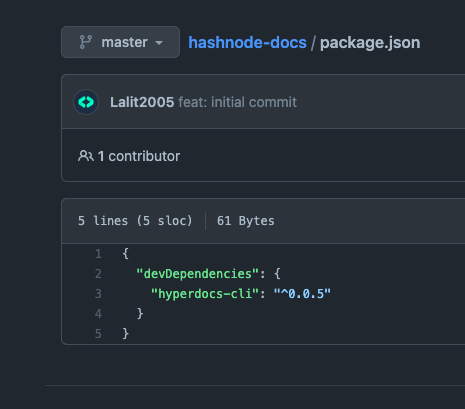 Hashnode rebuild package.json image