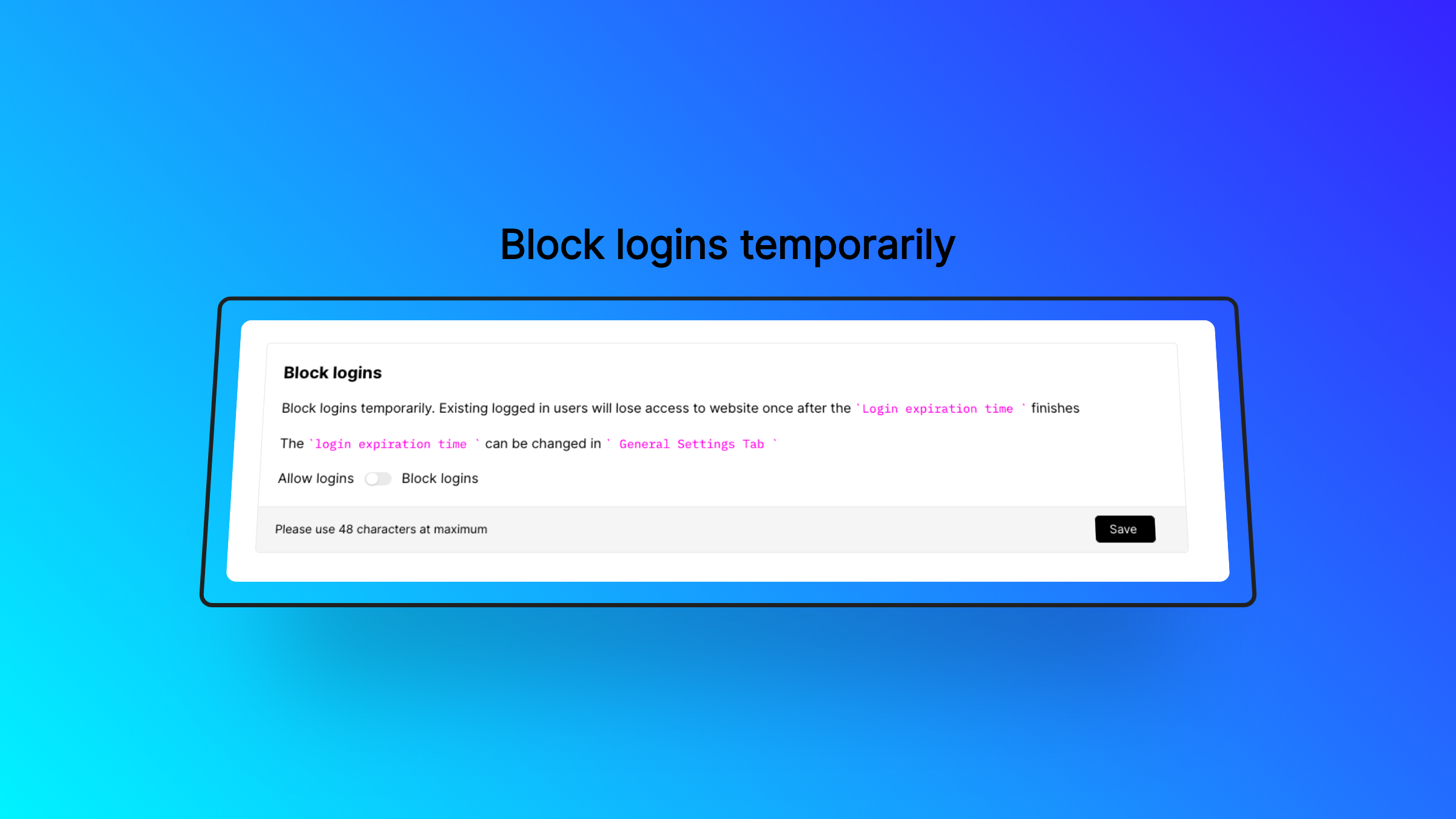 Block logins